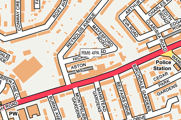 RM6 4PA map - OS OpenMap – Local (Ordnance Survey)