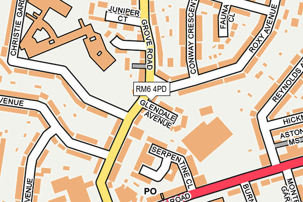 RM6 4PD map - OS OpenMap – Local (Ordnance Survey)