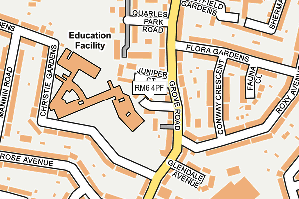 RM6 4PF map - OS OpenMap – Local (Ordnance Survey)