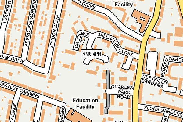 RM6 4PN map - OS OpenMap – Local (Ordnance Survey)