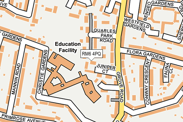 RM6 4PQ map - OS OpenMap – Local (Ordnance Survey)