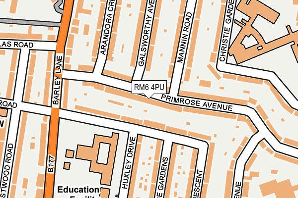RM6 4PU map - OS OpenMap – Local (Ordnance Survey)