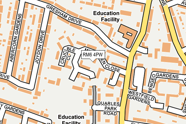 RM6 4PW map - OS OpenMap – Local (Ordnance Survey)