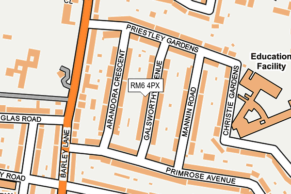 RM6 4PX map - OS OpenMap – Local (Ordnance Survey)