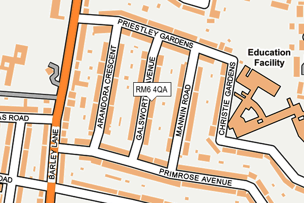 RM6 4QA map - OS OpenMap – Local (Ordnance Survey)
