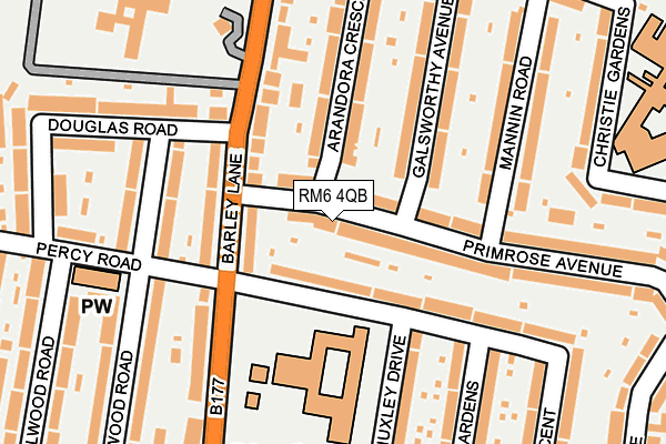 RM6 4QB map - OS OpenMap – Local (Ordnance Survey)