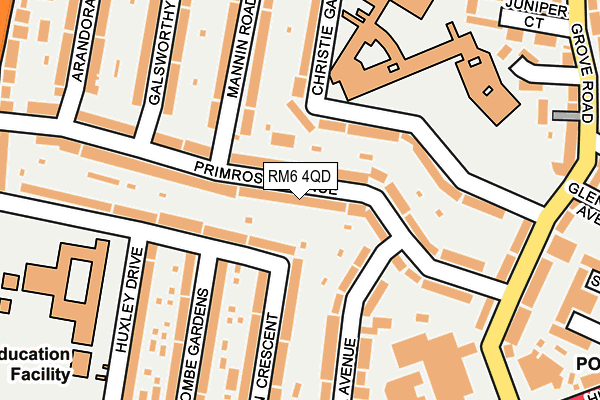 RM6 4QD map - OS OpenMap – Local (Ordnance Survey)