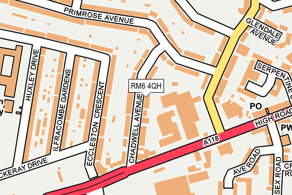 RM6 4QH map - OS OpenMap – Local (Ordnance Survey)