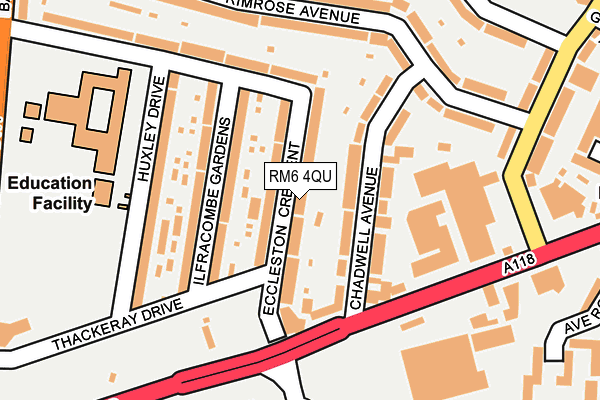 RM6 4QU map - OS OpenMap – Local (Ordnance Survey)