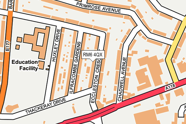 RM6 4QX map - OS OpenMap – Local (Ordnance Survey)