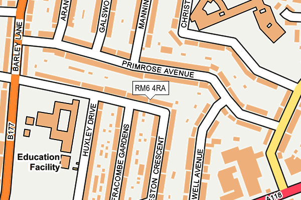 RM6 4RA map - OS OpenMap – Local (Ordnance Survey)