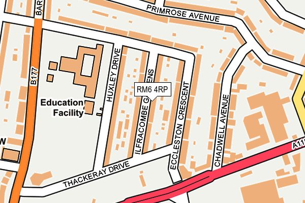 RM6 4RP map - OS OpenMap – Local (Ordnance Survey)