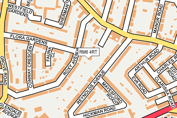 RM6 4RT map - OS OpenMap – Local (Ordnance Survey)