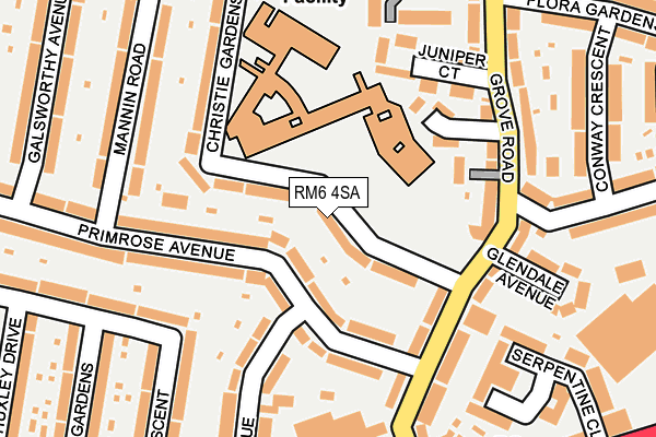 RM6 4SA map - OS OpenMap – Local (Ordnance Survey)