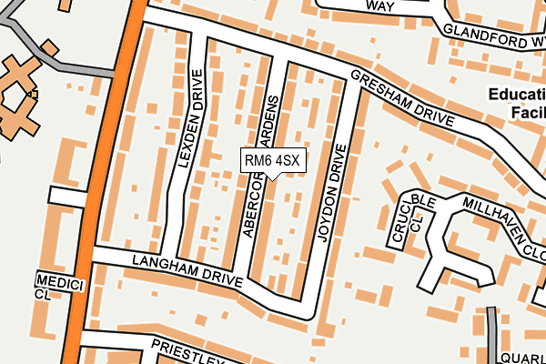 RM6 4SX map - OS OpenMap – Local (Ordnance Survey)
