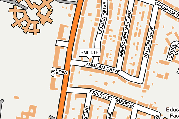 RM6 4TH map - OS OpenMap – Local (Ordnance Survey)