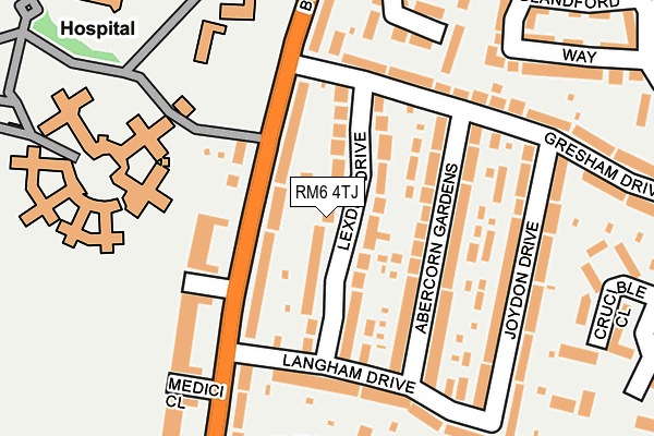 RM6 4TJ map - OS OpenMap – Local (Ordnance Survey)