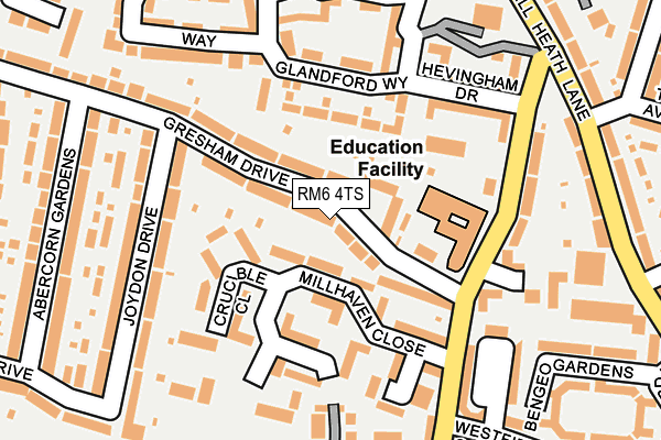 RM6 4TS map - OS OpenMap – Local (Ordnance Survey)