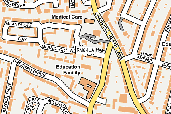 RM6 4UA map - OS OpenMap – Local (Ordnance Survey)