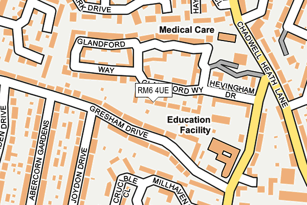 RM6 4UE map - OS OpenMap – Local (Ordnance Survey)