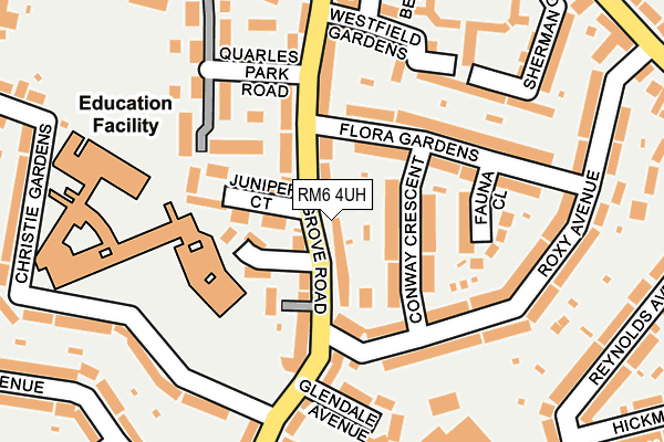 RM6 4UH map - OS OpenMap – Local (Ordnance Survey)