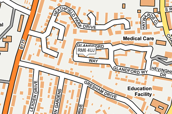 RM6 4UJ map - OS OpenMap – Local (Ordnance Survey)