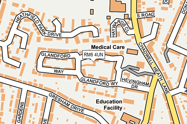RM6 4UN map - OS OpenMap – Local (Ordnance Survey)