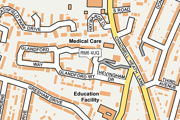 RM6 4UQ map - OS OpenMap – Local (Ordnance Survey)
