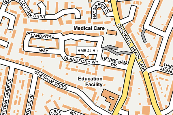 RM6 4UR map - OS OpenMap – Local (Ordnance Survey)
