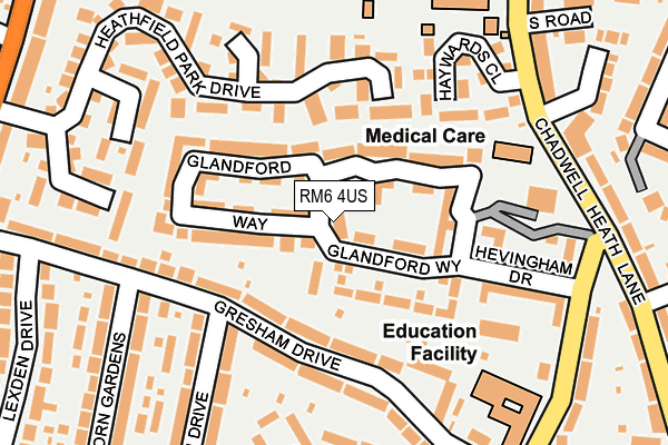 RM6 4US map - OS OpenMap – Local (Ordnance Survey)