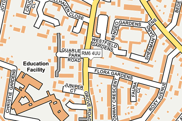 RM6 4UU map - OS OpenMap – Local (Ordnance Survey)