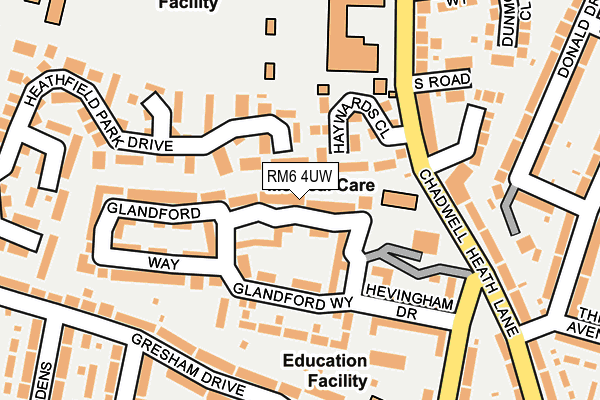 RM6 4UW map - OS OpenMap – Local (Ordnance Survey)