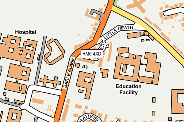 RM6 4XD map - OS OpenMap – Local (Ordnance Survey)