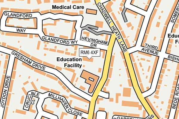 RM6 4XF map - OS OpenMap – Local (Ordnance Survey)