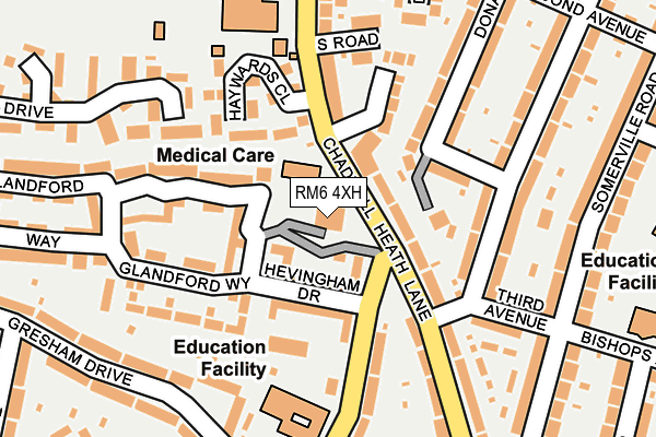 RM6 4XH map - OS OpenMap – Local (Ordnance Survey)