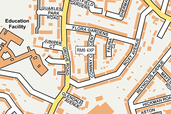 RM6 4XP map - OS OpenMap – Local (Ordnance Survey)