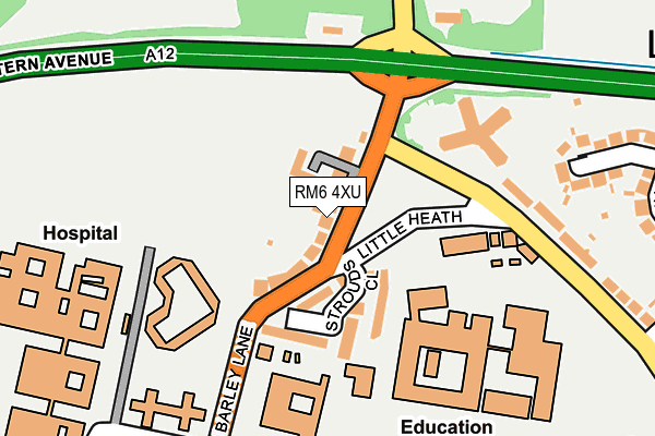 RM6 4XU map - OS OpenMap – Local (Ordnance Survey)