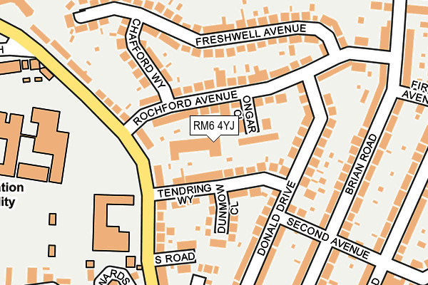RM6 4YJ map - OS OpenMap – Local (Ordnance Survey)