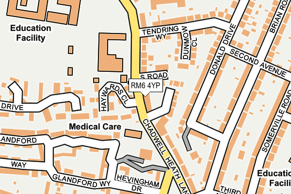 RM6 4YP map - OS OpenMap – Local (Ordnance Survey)