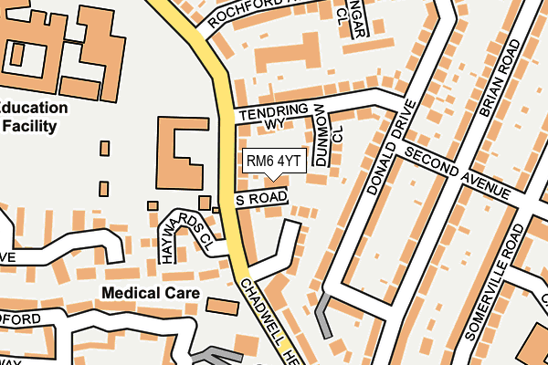 RM6 4YT map - OS OpenMap – Local (Ordnance Survey)