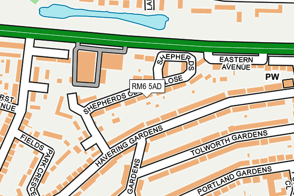 RM6 5AD map - OS OpenMap – Local (Ordnance Survey)