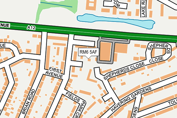RM6 5AF map - OS OpenMap – Local (Ordnance Survey)