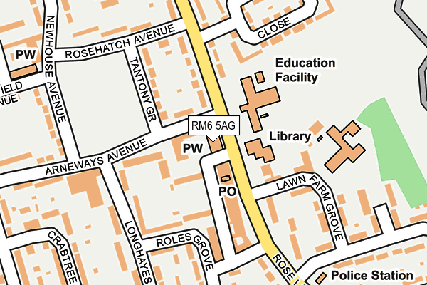 RM6 5AG map - OS OpenMap – Local (Ordnance Survey)