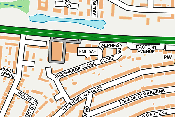 RM6 5AH map - OS OpenMap – Local (Ordnance Survey)
