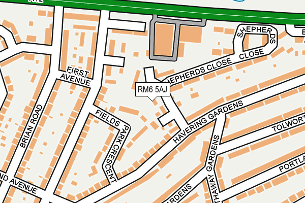 RM6 5AJ map - OS OpenMap – Local (Ordnance Survey)