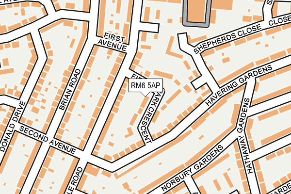 RM6 5AP map - OS OpenMap – Local (Ordnance Survey)