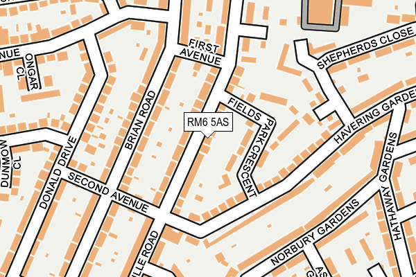 RM6 5AS map - OS OpenMap – Local (Ordnance Survey)
