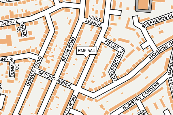 RM6 5AU map - OS OpenMap – Local (Ordnance Survey)