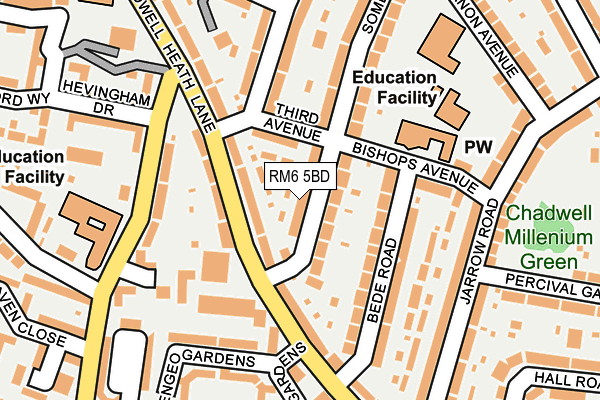 RM6 5BD map - OS OpenMap – Local (Ordnance Survey)