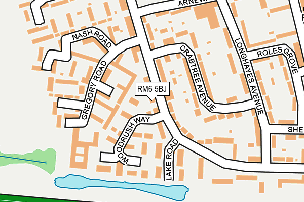 RM6 5BJ map - OS OpenMap – Local (Ordnance Survey)